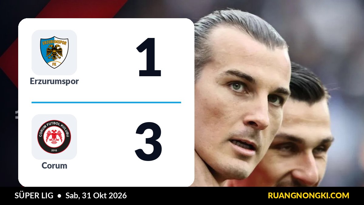 Hasil Erzurumspor vs Corum 1-3: Corum Naik ke Peringkat 6