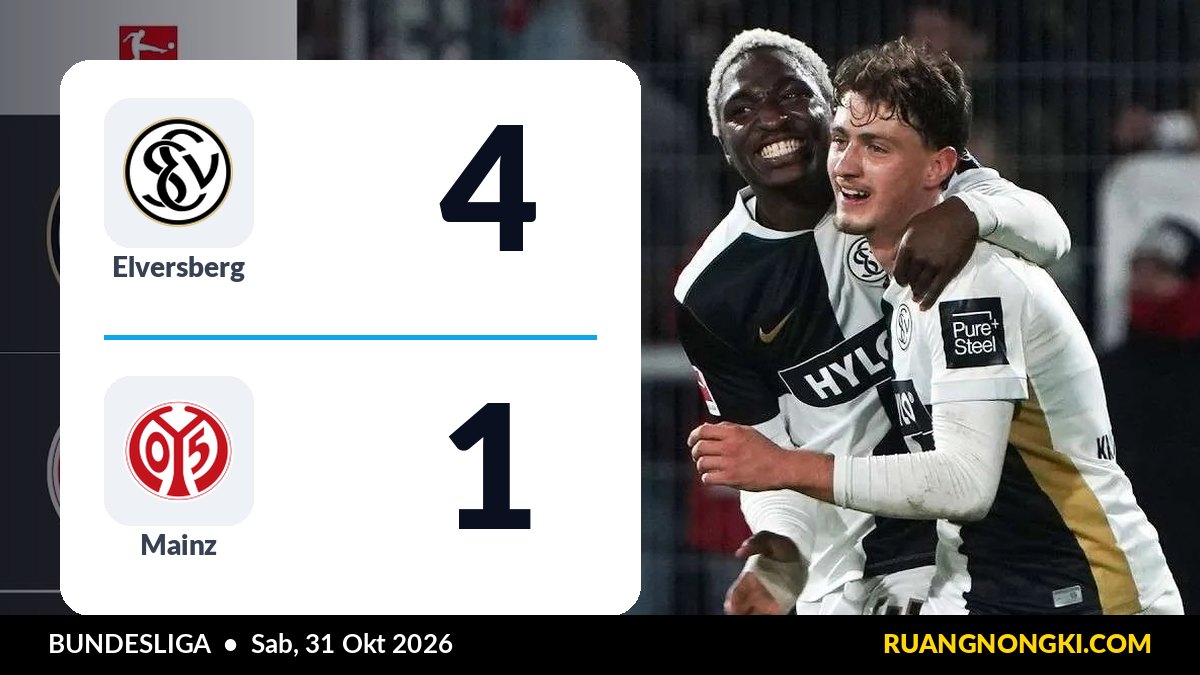 Hasil Elversberg vs Mainz 4-1: Elversberg Naik ke Peringkat 7