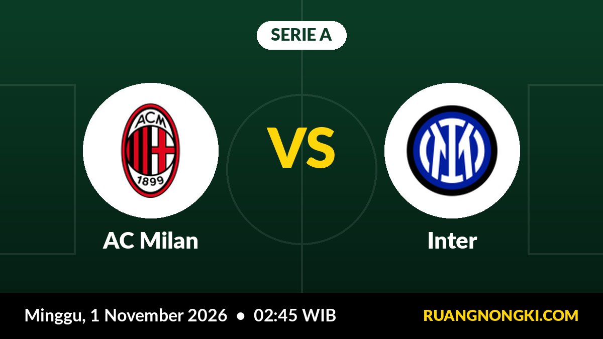 Prediksi AC Milan vs Inter 1 November: Jam Tayang, Klasemen & H2H Serie A