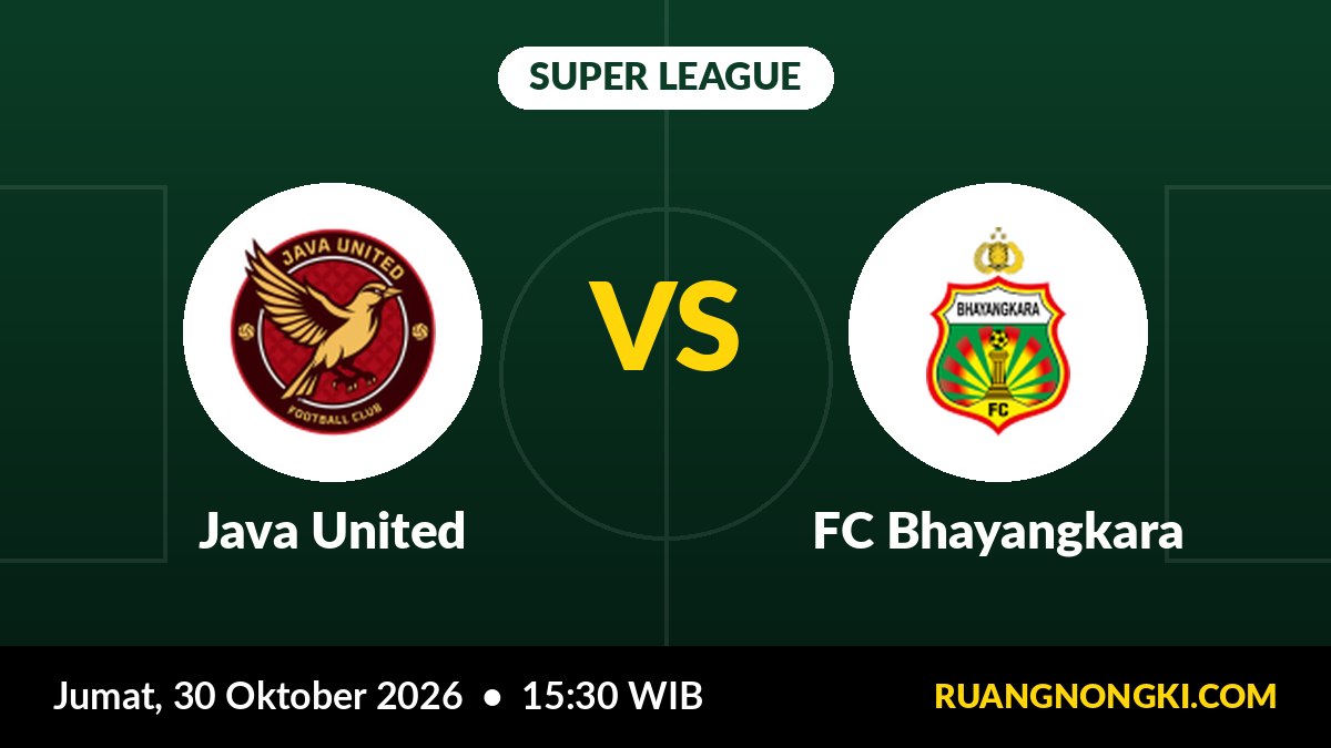Prediksi Java United vs FC Bhayangkara 30 Oktober: Jam Tayang, Klasemen & H2H Super League