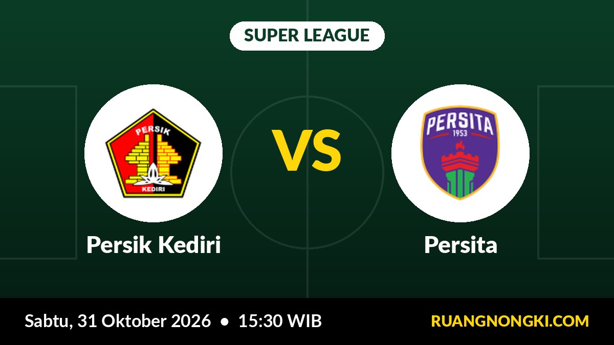 Prediksi Persik Kediri vs Persita 31 Okt: Skor 1-0, Laga Ketat, Persik Kediri 38%, Jam Tayang